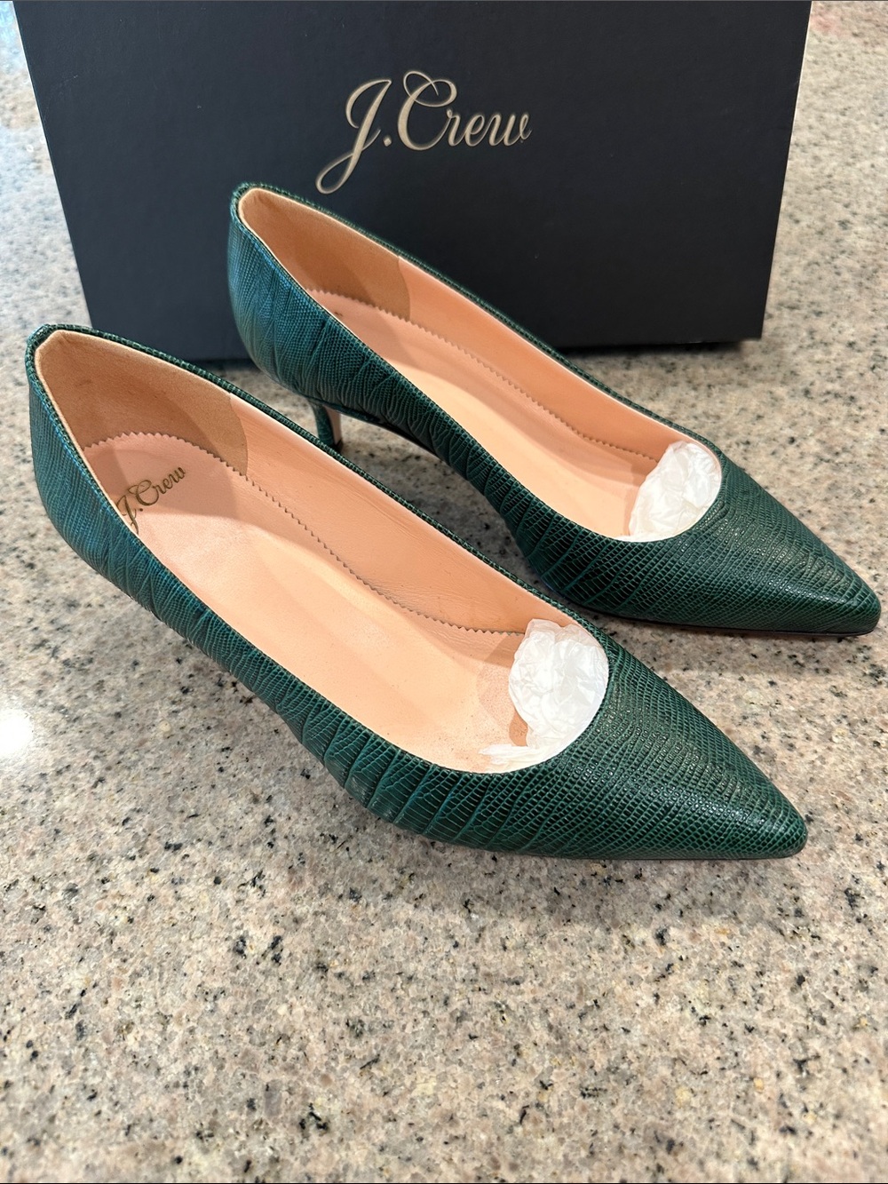 J.Crew Sophia pumps in snake-embossed leather